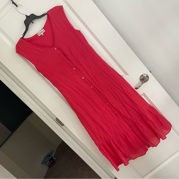 Nanette Lepore Sleeveless Button Down Maxi Dress Pink Size 10 - Picture 1 of 11